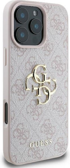 Guess Logo Back Cover Synthetic Leather Pink (iPhone 16 Pro Max)