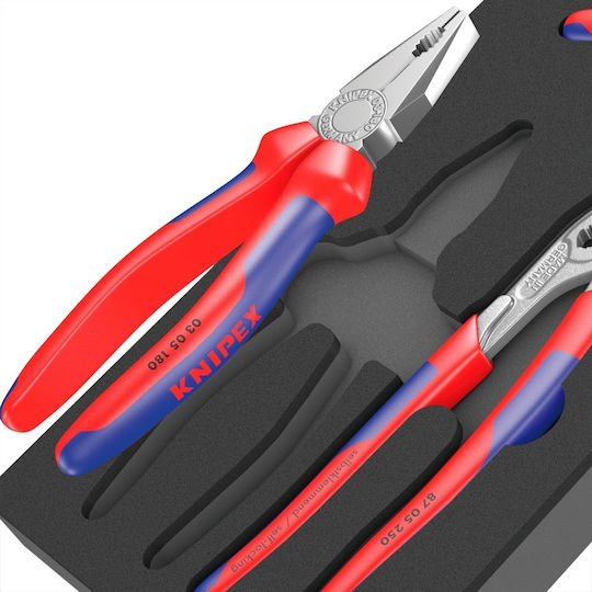Клещи Knipex Wera 9780, 3 броя, черно-сиви, в пенопластова вложка за работилница