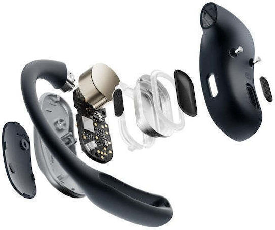 Shokz OpenFit Air Open Ear Bluetooth Handsfree Ακουστικά με Αντοχή στον Ιδρώτα και Θήκη Φόρτισης Μαύρα