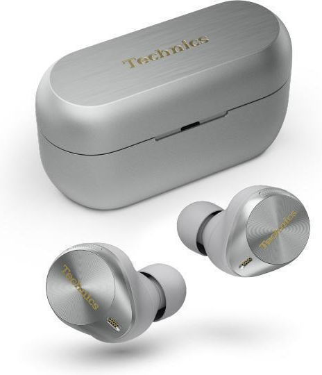 Technics EAH-AZ80E-S In-Ear Bluetooth-Freisprecheinrichtung Kopfhörer mit Schweißresistenz und Ladeetui Silber