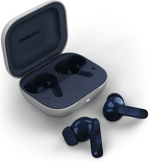 Motorola Moto Buds Bluetooth Handsfree Ακουστικά με Αντοχή στον Ιδρώτα και Θήκη Φόρτισης Starlight Blue