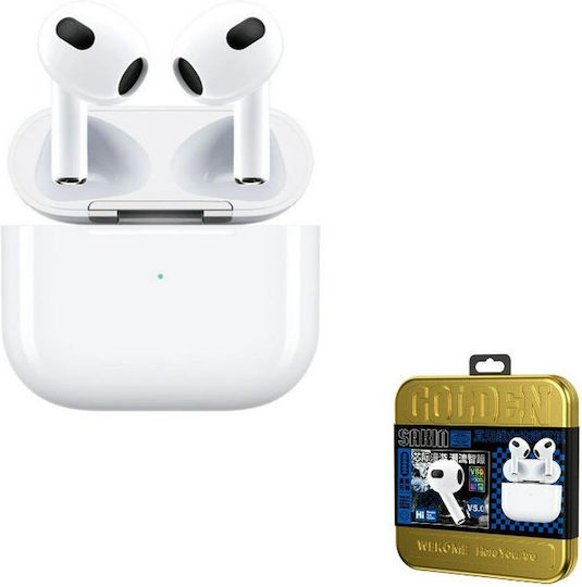WK V60 Earbud Bluetooth Handsfree Căști cu Carcasă de Încărcare Alb