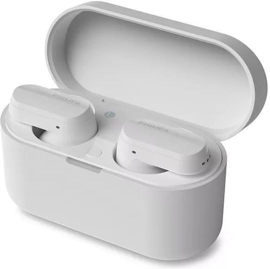 Philips Tat3508 In-ear Bluetooth Handsfree Ακουστικά με Αντοχή στον Ιδρώτα και Θήκη Φόρτισης Λευκά