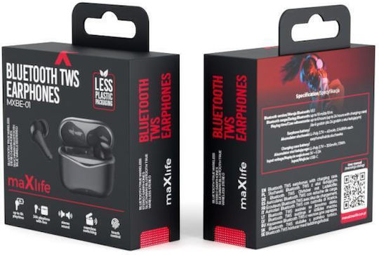 Maxlife MXBE-01 In-ear Bluetooth Handsfree Căști cu Carcasă de Încărcare Negru