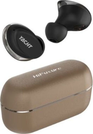 HiFuture YACHT In-ear Bluetooth Handsfree Căști cu Rezistență la Transpirație și Carcasă de Încărcare Black Gold