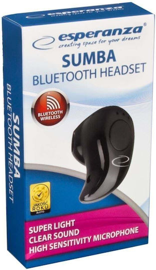 Esperanza Sumba EH185 In-ear Bluetooth Handsfree Ακουστικό Μαύρο