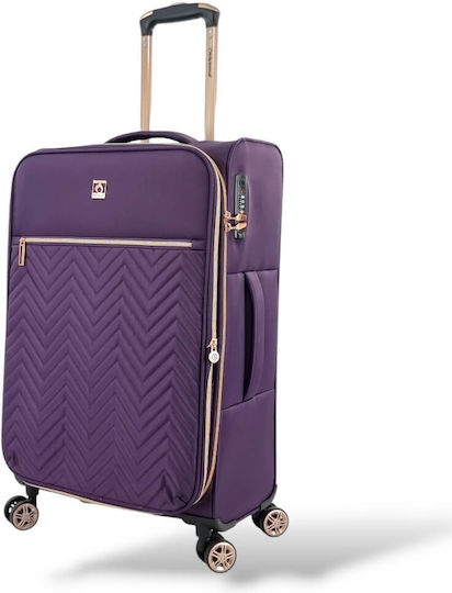 Diplomat Mittlerer Reisekoffer Weichschalen Purple mit 4 Räder Höhe 68cm