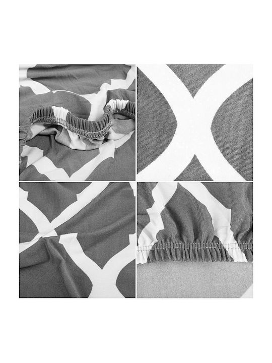 Husă Elastică Scaun Gray White 45x60cm 1buc