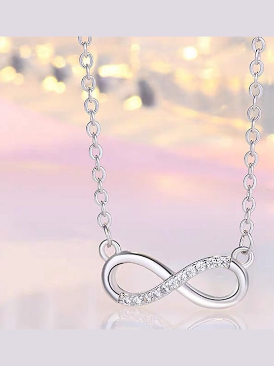 By Queen Necklace Infinity from Silver with Zircon