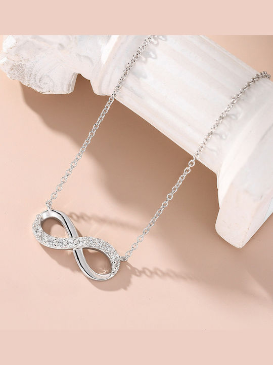 By Queen Necklace Infinity from Silver with Zircon