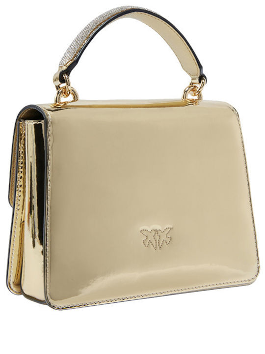 Pinko Leather Women's Bag Hand Gold