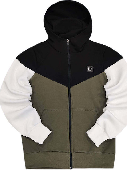 Cardigan with Khaki Hood