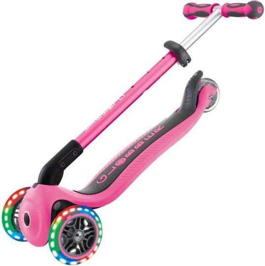 Globber Kinderroller Klappbar Go.Up Deluxe Fantasy Lights 3-Rad mit Sitz für 3+ Jahre Rosa