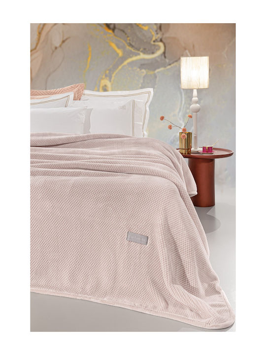 Guy Laroche Cheval Velvet Single Blanket 160x220cm Pudra