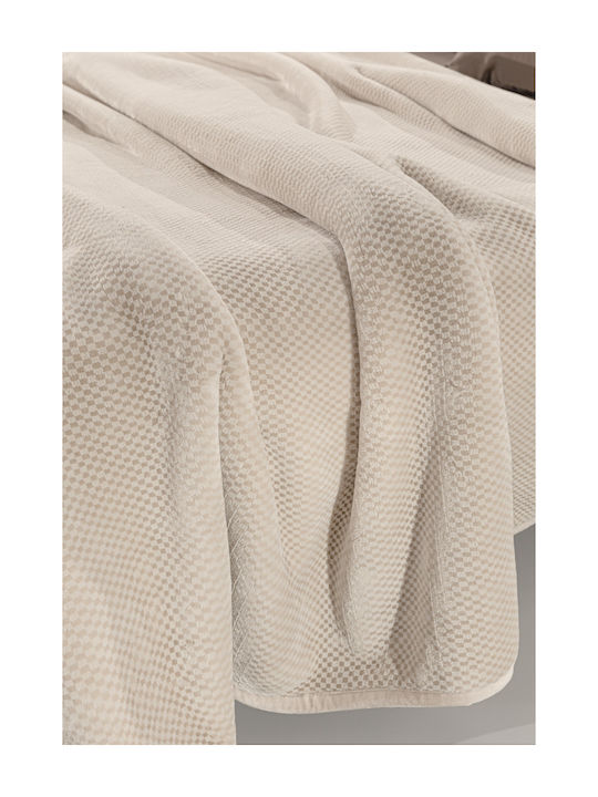 Guy Laroche Cheval Velvet Single Blanket 160x220cm Perla