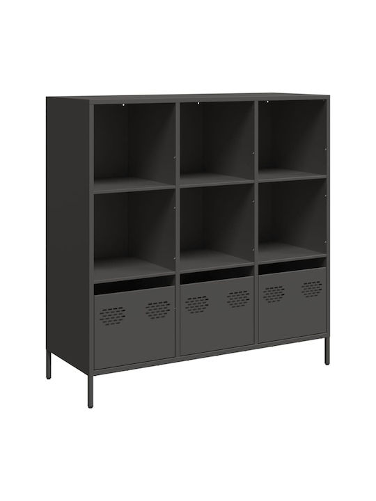Wandregal Boden Schwarz 101.5x39x103.5cm