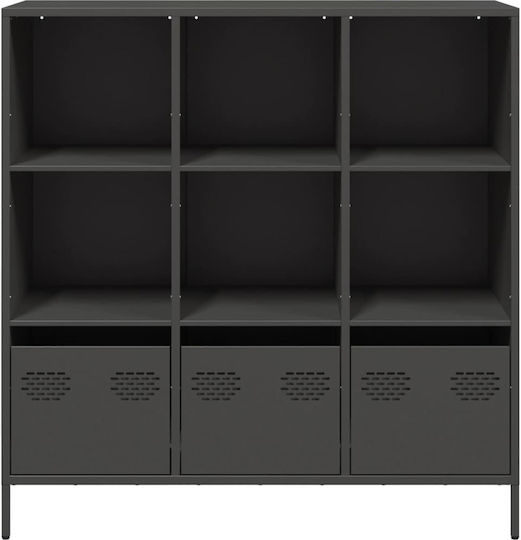 vidaXL Wohnzimmer Vitrine aus Metallisch Schwarz 101.5x39x103.5cm