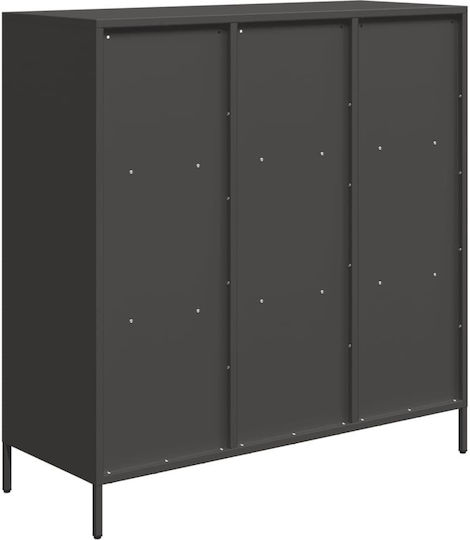 vidaXL Wohnzimmer Vitrine aus Metallisch Schwarz 101.5x39x103.5cm