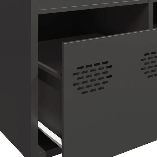 vidaXL Wohnzimmer Vitrine aus Metallisch Schwarz 101.5x39x103.5cm