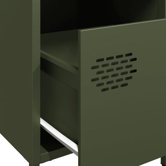 Metal Bedside Table Green 35x39x43.5cm