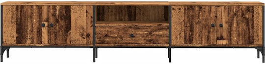 TV Stand Made of Metal & Wood Brown L200xD25xH44cm