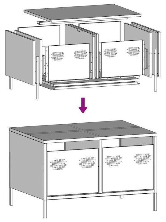 Metal TV Stand Olive Green M68xP50xH43.5cm