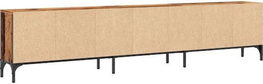 TV Stand Made of Metal & Wood Brown L200xD25xH44cm
