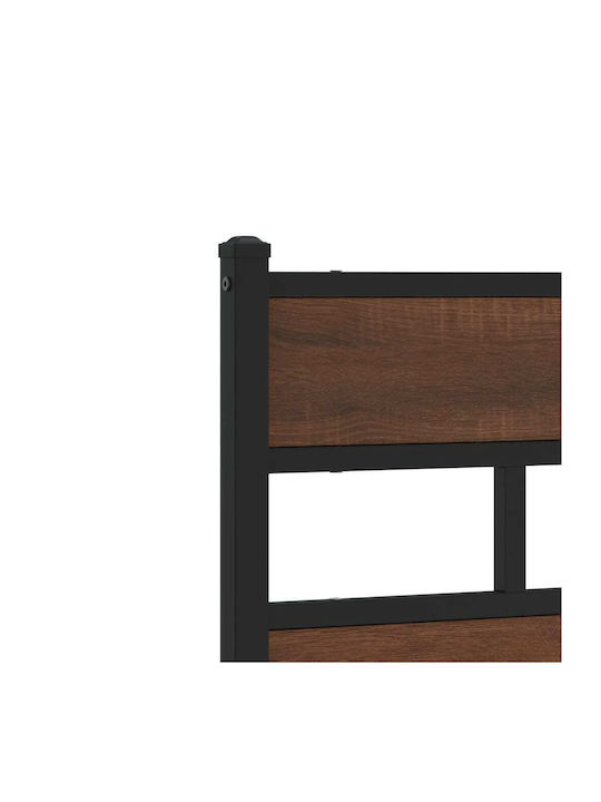 Doppeltes Metallbett Braun Mit Lattenrost Für Die Matratze 137x190cm