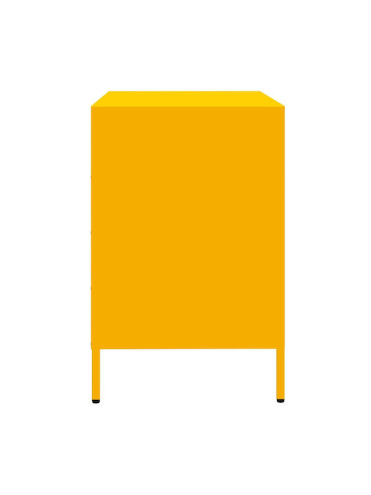 Metallic Chest of Drawers with 3 Drawers Mustard 68x39x58.5cm