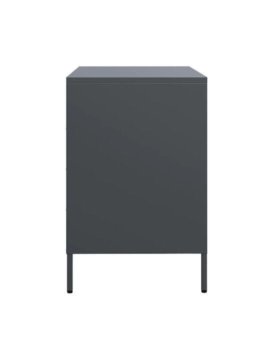 Συρταριέρα Κρεβατοκάμαρας mit 3 Schubladen Anthracite 68x39x58.5cm