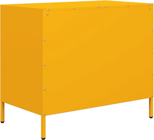 Comoda pentru Dormitor Metalică cu 3 sertare Mustard 68x39x58.5buc