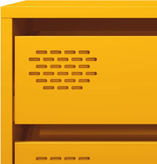 Comoda pentru Dormitor Metalică cu 3 sertare Mustard 68x39x58.5buc