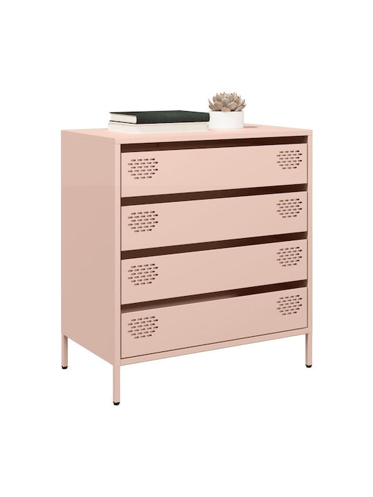 Comoda pentru Dormitor Metalică cu 4 sertare Pink 68x39x73.5buc