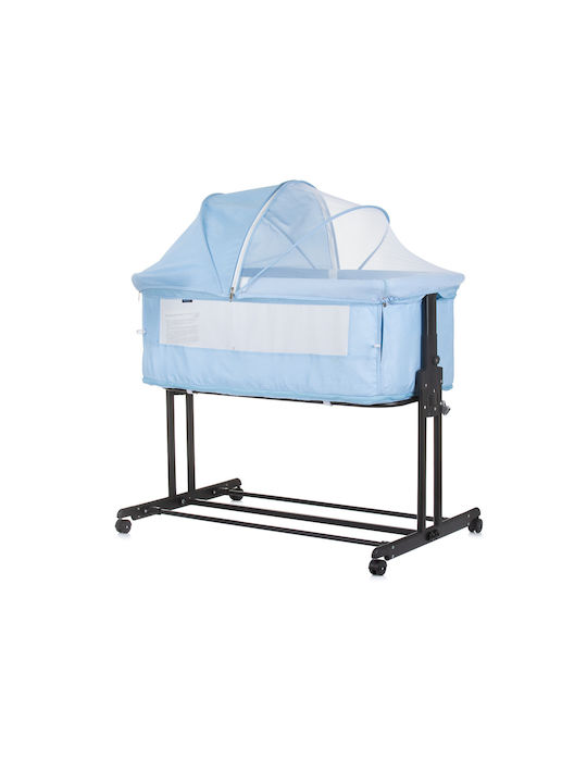 Chipolino Cradle with Mattress, Side Opening, and Wheels Blue