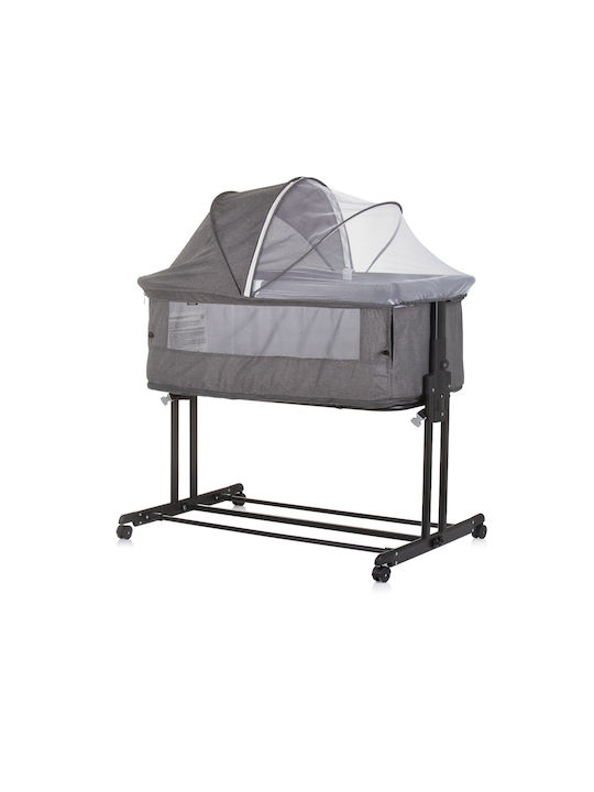 Chipolino Cradle Zen with Mattress, Side Opening, and Wheels Granite