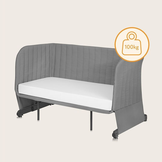 Lionelo Wiege Thomi Plus mit Matratze und Rädern Gray Concrete