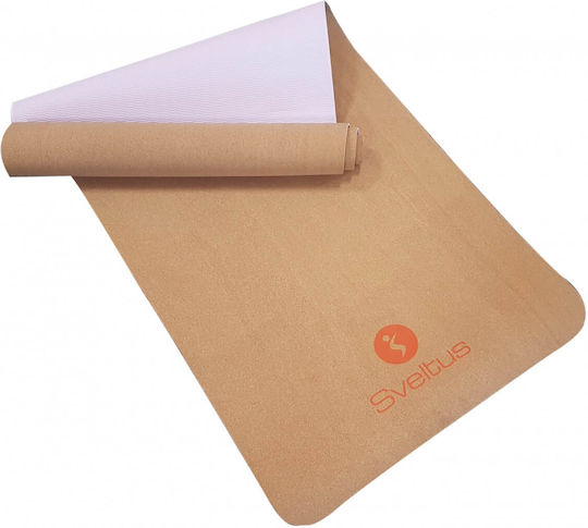 Sveltus Cork Στρώμα Yoga Πορτοκαλί (183x61x0.4cm)