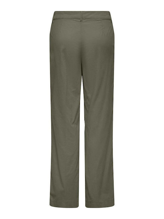 Only Women's Cotton Trousers in Regular Fit khaki