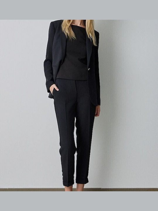 Damen Stoff Hose Black