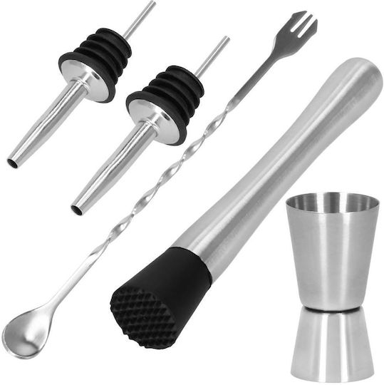 Cocktail Shaker Kit Bartenders 550ml Ki13 6 Pieces