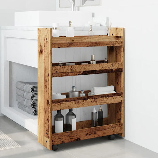 vidaXL Τρόλεϊ Κουζίνας Ξύλινο 3 Θέσεων Καφέ 60x20x82cm