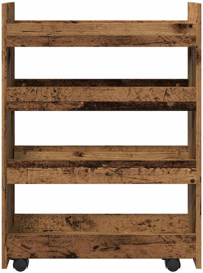 vidaXL Τρόλεϊ Κουζίνας Ξύλινο 3 Θέσεων Καφέ 60x20x82cm