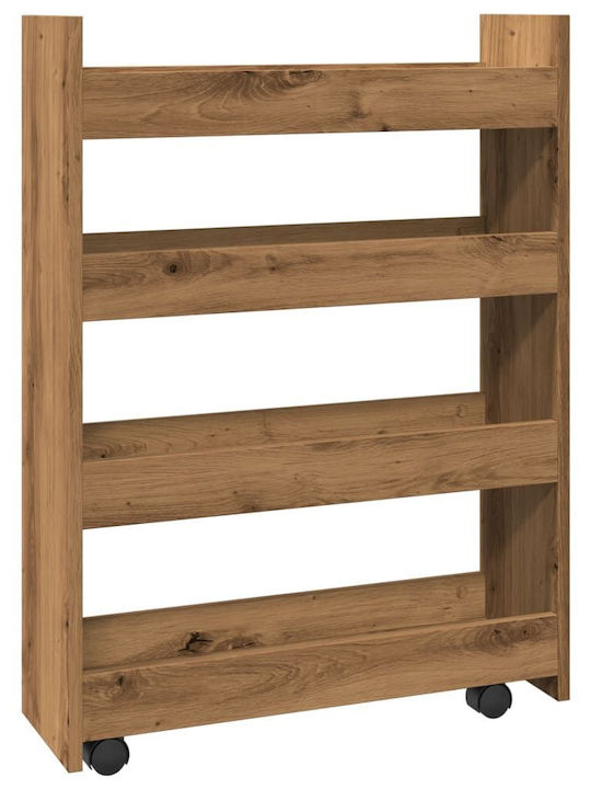 vidaXL Τρόλεϊ Κουζίνας Ξύλινο 4 Θέσεων Καφέ 60x20x82cm