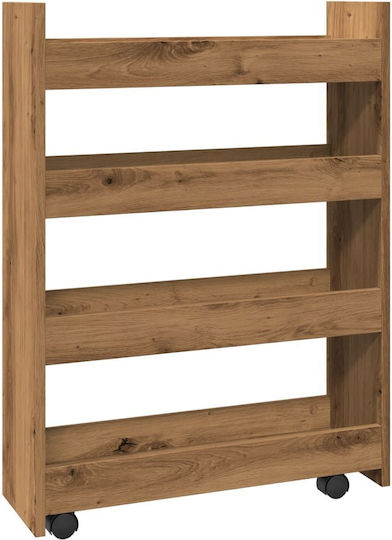 vidaXL Τρόλεϊ Κουζίνας Ξύλινο 4 Θέσεων Καφέ 60x20x82cm