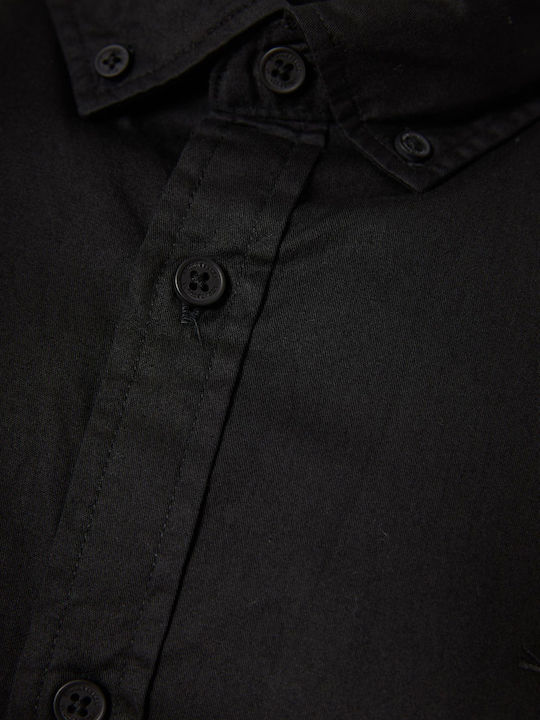 Long-sleeved Cotton Shirt Black