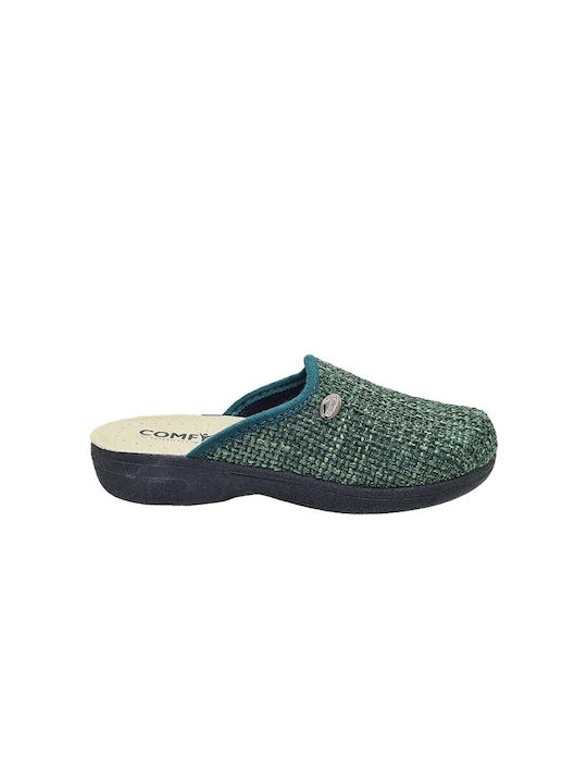 Comfy Anatomic Anatomical Leather Women's Slippers in Green color