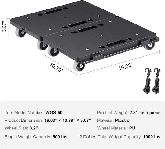 Vevor Furniture Lifter for Weight Load up to 227kg Black