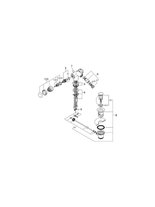 Grohe Sentosa 24407000 Baterie pentru bideu cu două mânere, montare pe blat, cromată