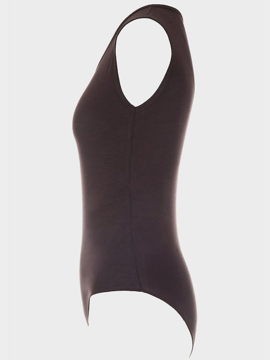 G Secret Sleeveless Bodysuit Brown