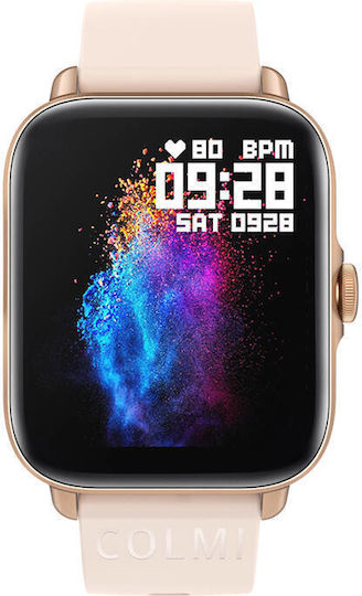 Colmi P28 Plus Aluminium Smartwatch με Παλμογράφο (Χρυσό)